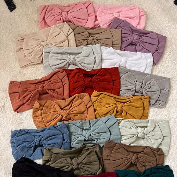 20 pc Baby Nylon Bow Headbands - Picture 1 of 2